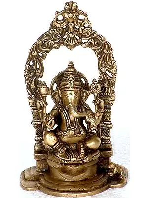 9" Lord Ganesha Brass Statue | Handmade Indian Craft | Symbol of Wisdom & Prosperity