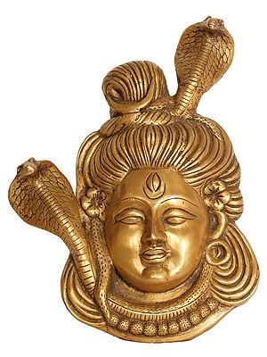 15" Lord Shiva Wall Hanging Statue in Brass | Handmade | Made in India