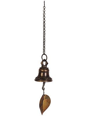 Nepalese Temple Bell with Leaf -Tibetan Buddhist