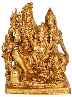 8" Shiva Parivar In Brass | Handmade | Made In India