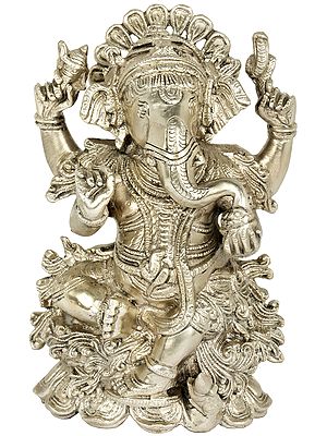 7" Kamalasana Ganesha In Brass | Handmade | Made In India