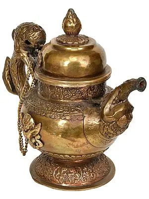 Ritual Kettle with Lion Head Handle (Tibetan Buddhist)