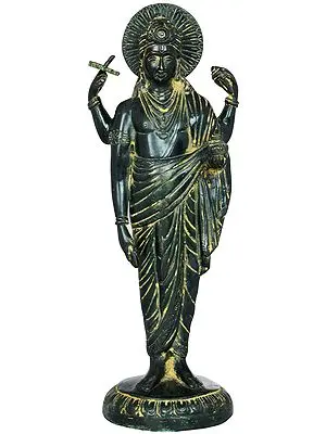 12" Beautiful Dhanvantari Brass Statue |  The Physician of the Gods (Holding the Vase of Immortality) | Handmade | Made In India