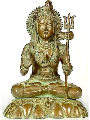 17" Lord Shiva In Brass | Handmade | Made In India