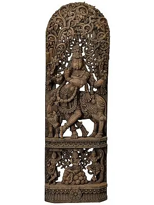 Very Large Size Murlidhar Krishna with Krishna Lilas on the Base