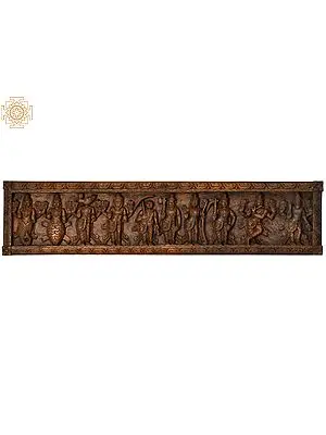 Dashavatara Panel : Ten Incarnations of Lord Vishnu (From Left - Matshya, Kurma, Varaha, Narasimha, Vaman, Parashurama, Rama, Balarama, Krishna and Kalki)