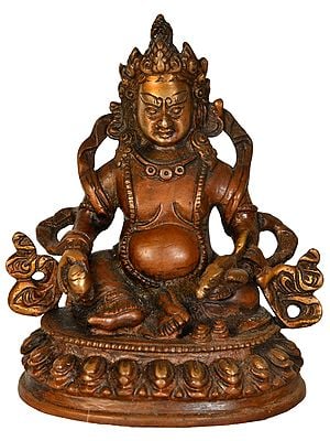 5" Brass Sculpture of Kubera | Tibetan Buddhist Deity Statues