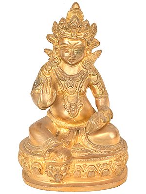 7" Kubera (Tibetan Buddhist Deity) In Brass | Handmade | Made In India