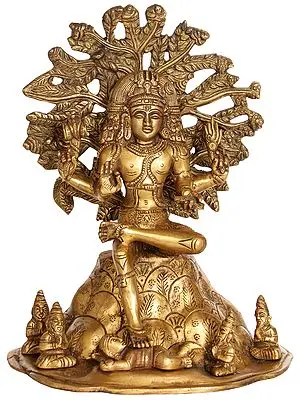 12" Dakshinamurti Shiva In Brass | Handmade | Made In India