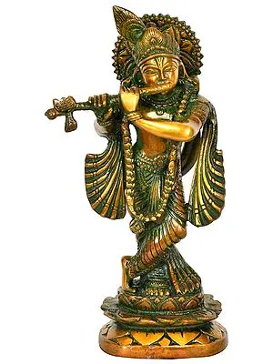11" Murli Krishna In Brass | Handmade | Made In India