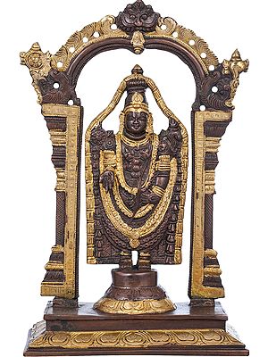 12" Lord Venkateshvara as Balaji at Tirupati In Brass | Handmade | Made In India