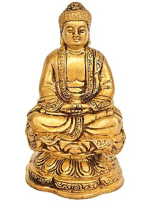 4" Brass Amida (Japanese Buddha) Statue | Handmade | Made in India