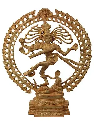 20" Nataraja - The King of Dancers (Antiquated Sculpture) In Brass | Handmade | Made In India