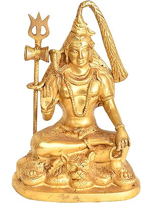 9" Bhagawan Shiva in Ashirwad Mudra In Brass | Handmade | Made In India