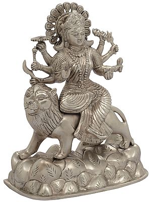 9" Mother Goddess Durga In Brass | Handmade | Made In India