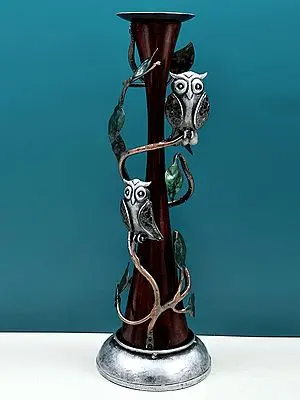 19" Decorative Owl Candle Holder | Handmade