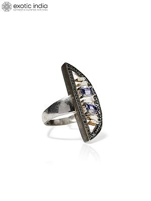 Stylish Sterling Silver Ring with Iolite Gemstone