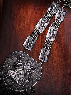 Goddess Durga Sterling Silver Necklace