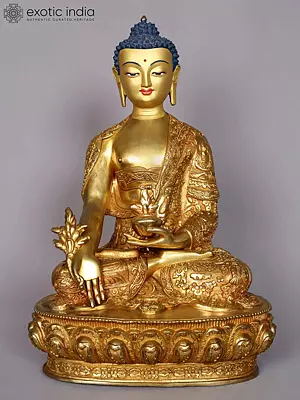 13" Lord Shakyamuni Buddha Copper Idol | Nepalese Copper Statue