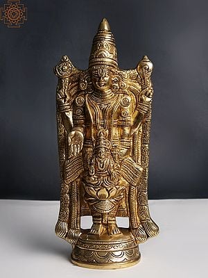 12" Brass Lord Tirupati Balaji with Goddess Lakshmi