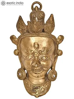 6" Mahakala Mask In Brass | Handmade | Made In India