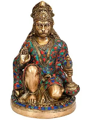 9" Lord Hanuman In Brass | Handmade | Made In India