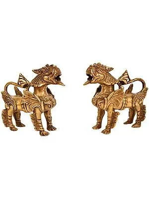 Pair of Snow Lions