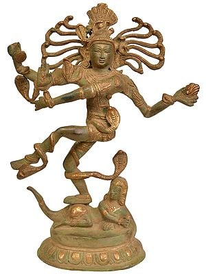 14" Dancing Shiva Brass Sculpture | Handmade | Made in India