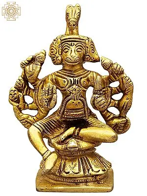 3" Five Headed Hanuman (Small Statue) In Brass | Handmade | Made In India