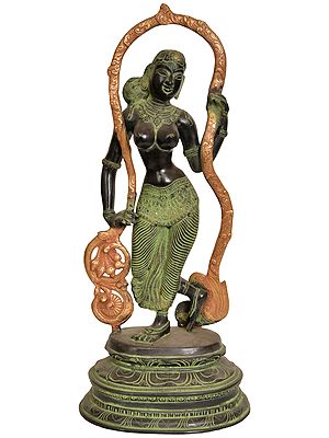 16" Apsara Brass Statue | Handmade Indian Crafted Idol