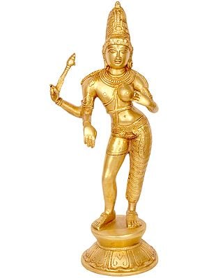 14" Ardhanarishvara (Shiva Shakti) In Brass | Handmade | Made In India