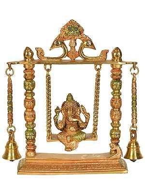 9" Ganesha Swing In Brass | Handmade | Made In India