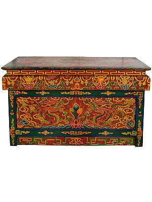 Tibetan Buddhist Altar Desk with Auspicious Symbols