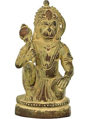5" Sankat Mochan Hanuman Statue in Brass | Handmade | Made in India
