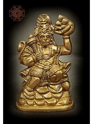 5" Lord Hanuman In Brass | Handmade | Made In India