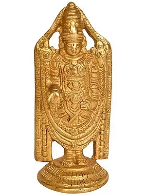 5" Lord Venkateshvara as Balaji at Tirupati In Brass | Handmade | Made In India