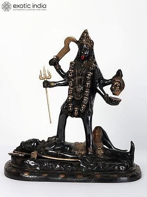 12" Goddess Kali In Brass | Handmade | Made In India