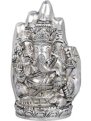 6" Lord Ganesha Brass Idol in Blessing Hand | Handmade | Made In India