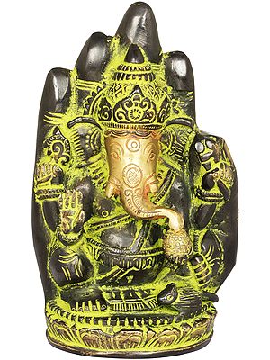 6" Lord Ganesha Brass Idol in Blessing Hand | Handmade | Made In India