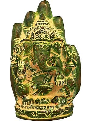 6" Lord Ganesha Brass Idol in Blessing Hand | Handmade | Made In India
