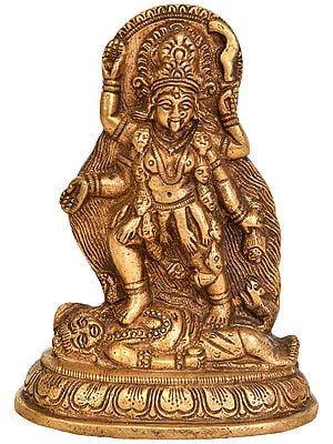 4" Goddess Kali Brass Sculpture | Handmade | Made In India