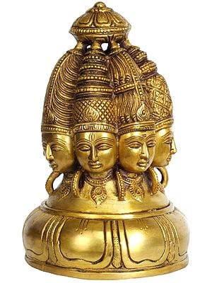 9" Ashta Mukhalingam In Brass | Handmade | Made In India