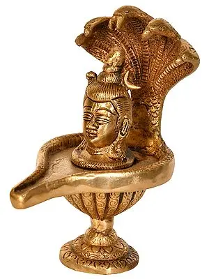 6" Lord Shiva Enshrined as Linga In Brass | Handmade | Made In India
