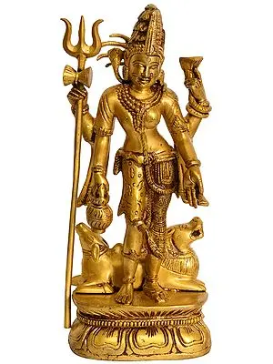12" Shiva and Durga In Brass | Handmade | Made In India