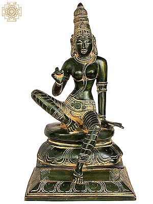 12" Goddess Uma In Brass | Handmade | Made In India