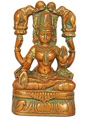 6" Gajalakshmi Brass Statue | Handmade Idols | Made In India