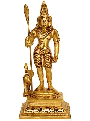 4" Brass Karttikeya Statue | Handmade | Made in India
