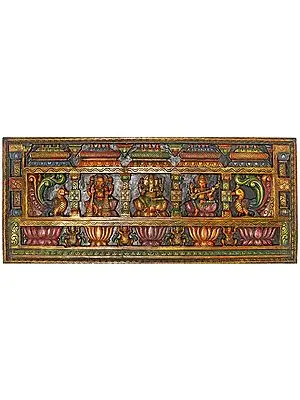 Large Size Panel of Lakshmi Ganesha and Saraswati