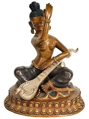 A Fine Sculpture of Goddess Saraswati (Made in Nepal)