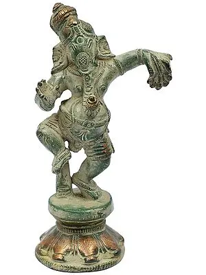 5" Dancing Ganesha In Brass | Handmade | Made In India